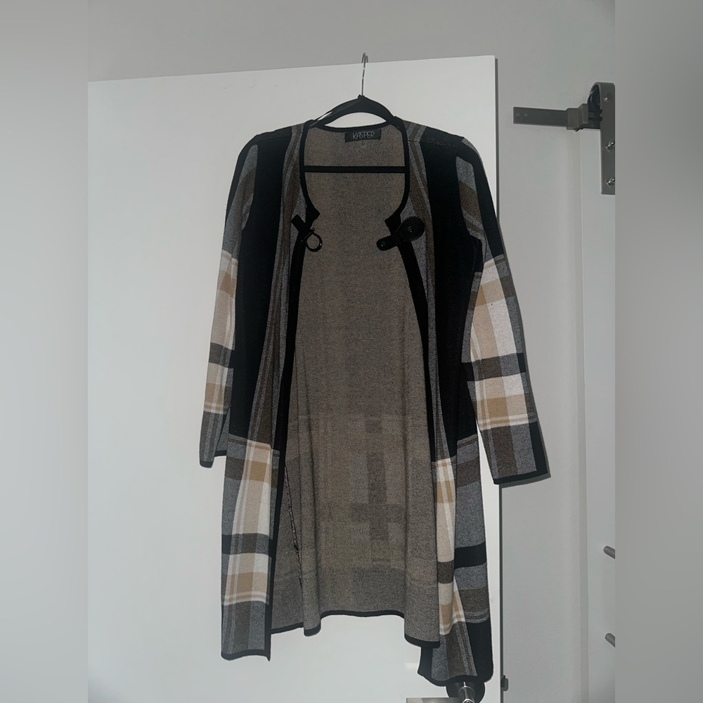 Plaid Open Front Cardigan - Picture 5 of 7